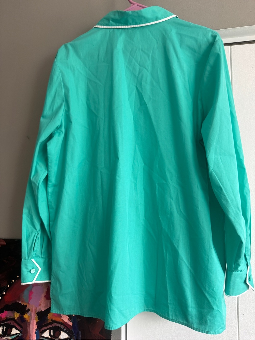 Vintage Bob Mackie Wearable Art Teal Western Ribbon Shirt - XL - Picture 7 of 10